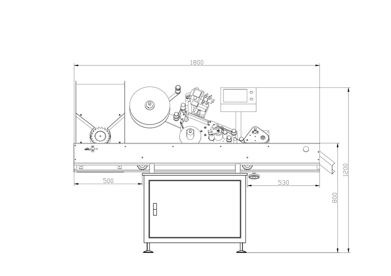 Horizontale Fläschchen-Etikettiermaschine Zeichnung
